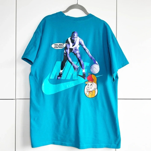 Vintage Michael Jordan T Shirt Looney Toons Bugs Bunny Single Stitch Size XL - Picture 4 of 10